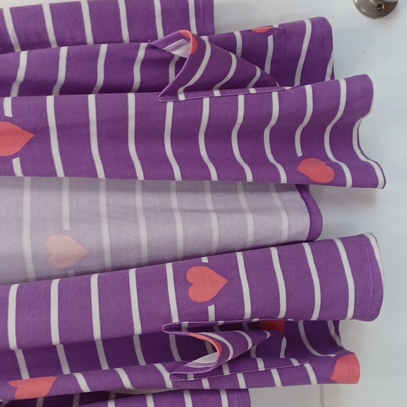 LuLaRoe Purple Cardigan with Pink Hearts & White Stripes, Light Sweater Jacket - Picture 2 of 9